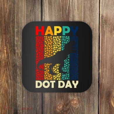 Vintage Cute Dot Trex Happy Dot Day Gift Coaster
