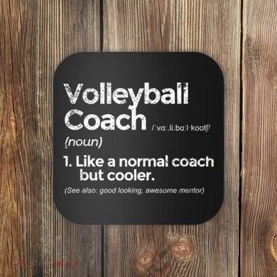 Volleyball Coach Definition Funny Gift Coaster