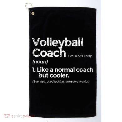 Volleyball Coach Definition Funny Gift Golf Towel