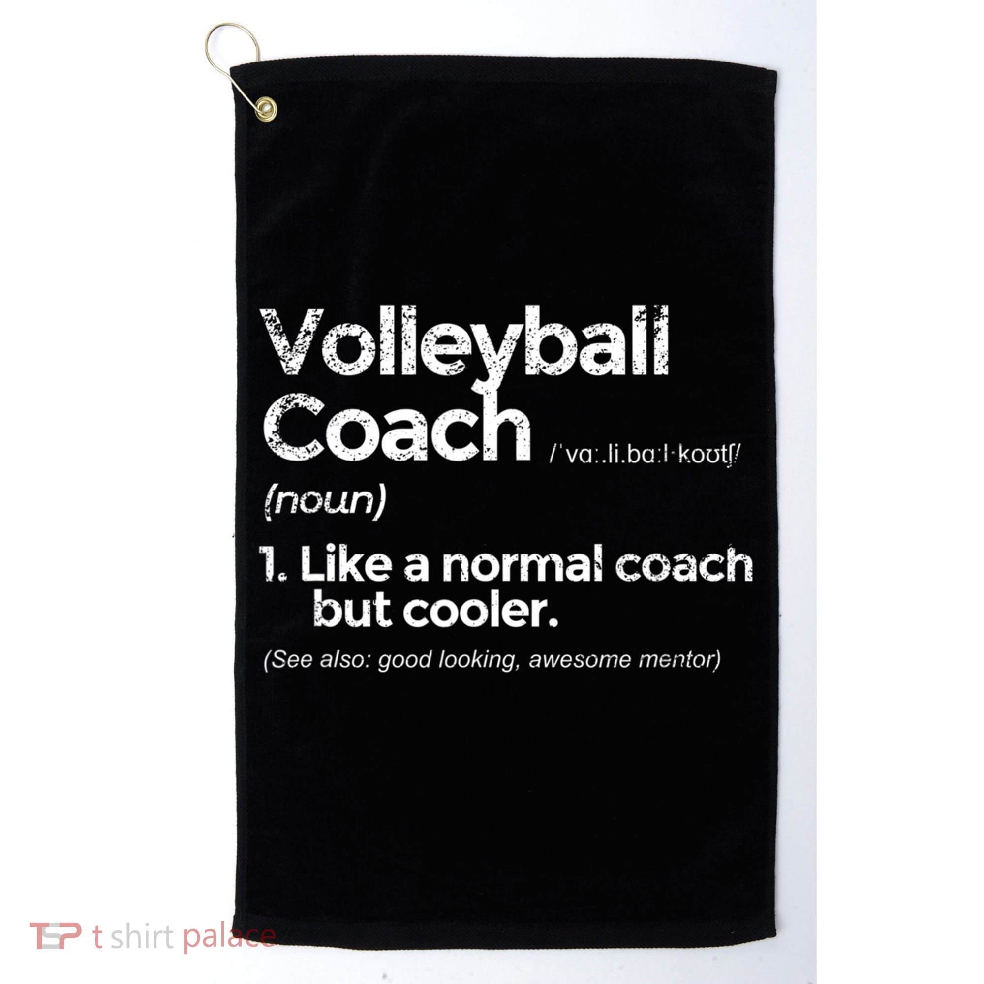 Volleyball Coach Definition Funny Gift Golf Towel