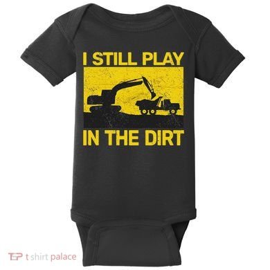Vintage Construction Equipment Heavy Work Baby Bodysuit