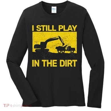 Vintage Construction Equipment Heavy Work Women's Long Sleeve Shirt
