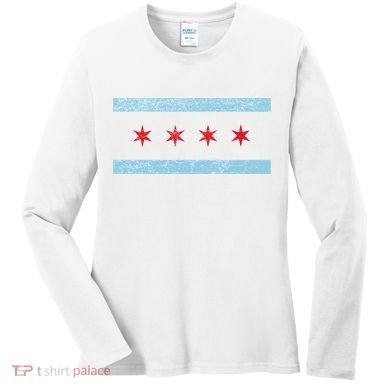 Vintage Chicago Flag Women's Long Sleeve Shirt