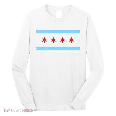 Vintage Chicago Flag Long Sleeve Shirt