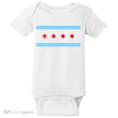 Vintage Chicago Flag Baby Bodysuit
