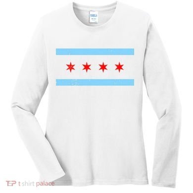 Vintage Chicago Flag Women's Long Sleeve Shirt