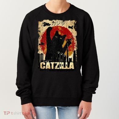 Vintage Catzilla Funny Kitten and Cat  Women's Sweatshirt
