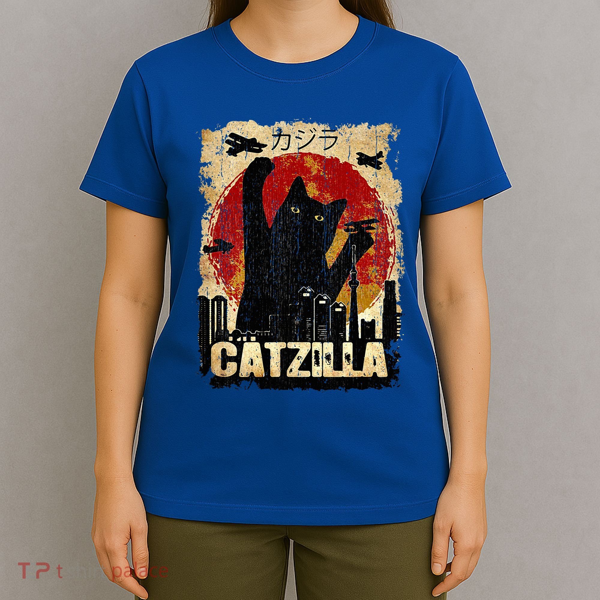 Vintage Catzilla Funny Kitten and Cat  T-Shirt
