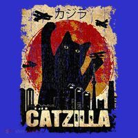 Vintage Catzilla Funny Kitten and Cat  T-Shirt thumb 7
