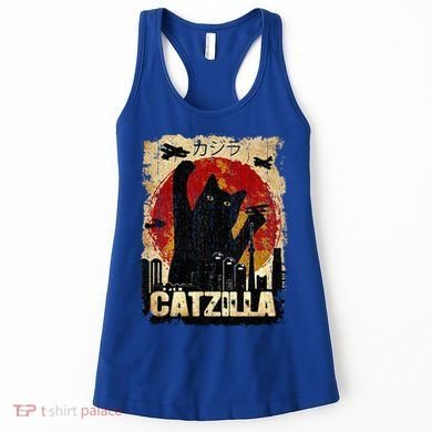 Vintage Catzilla Funny Kitten and Cat  Women's Tank Top