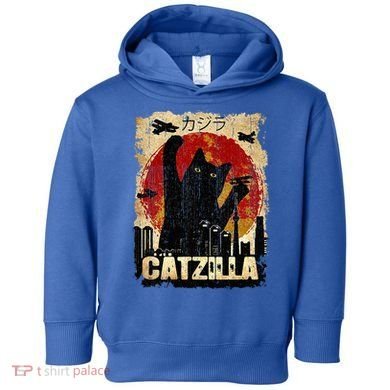 Vintage Catzilla Funny Kitten and Cat  Toddler Hoodie