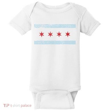 Vintage Chicago Flag Baby Bodysuit