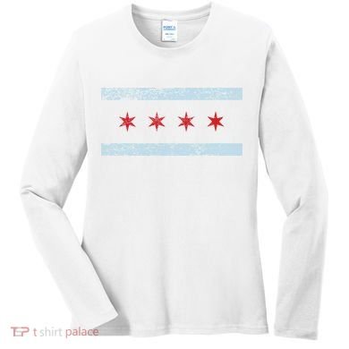 Vintage Chicago Flag Women's Long Sleeve Shirt