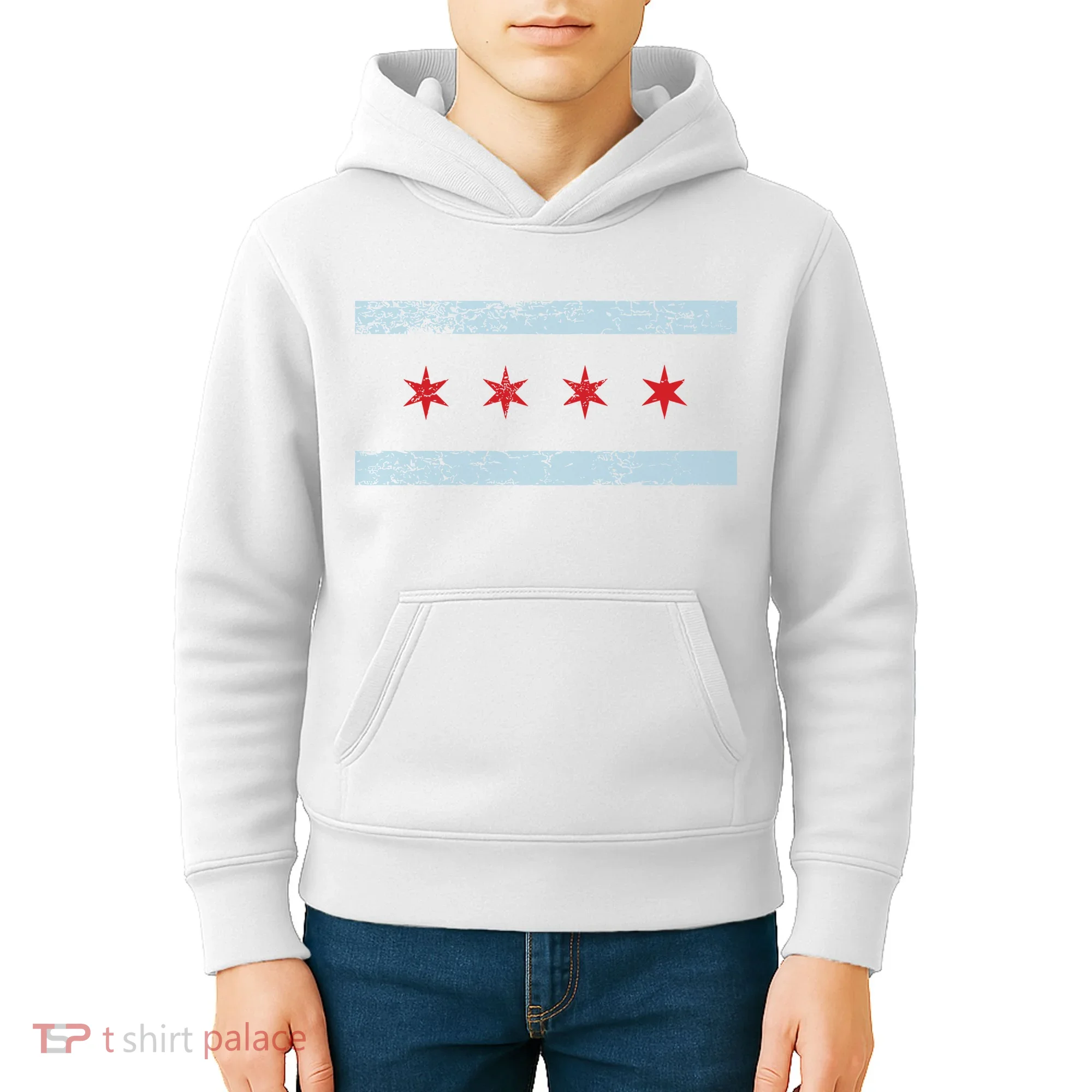 Vintage Chicago Flag Kids Hoodie