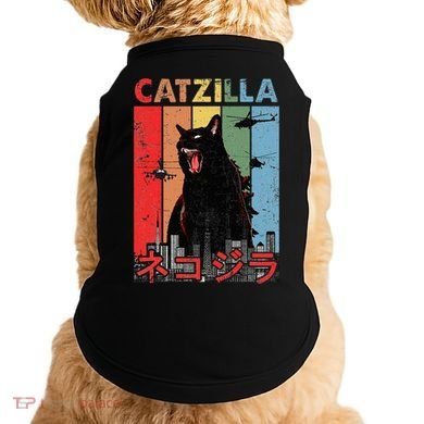 Vintage Catzilla Funny Kitten And Cat Lover Doggie Tank