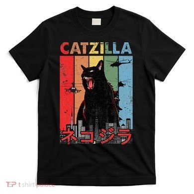 Vintage Catzilla Funny Kitten And Cat Lover T-Shirt