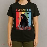 Vintage Catzilla Funny Kitten And Cat Lover T-Shirt thumb 4