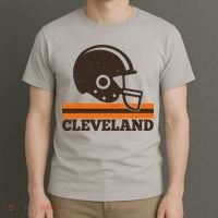 Vintage Cleveland Football Helmet Logo T-Shirt thumb 3