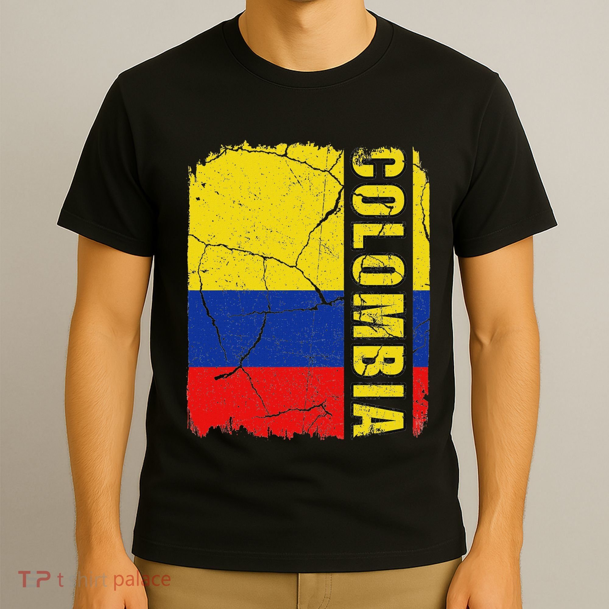 Vintage Colombian Flag Colombia Pride Roots Heritage Gift T-Shirt