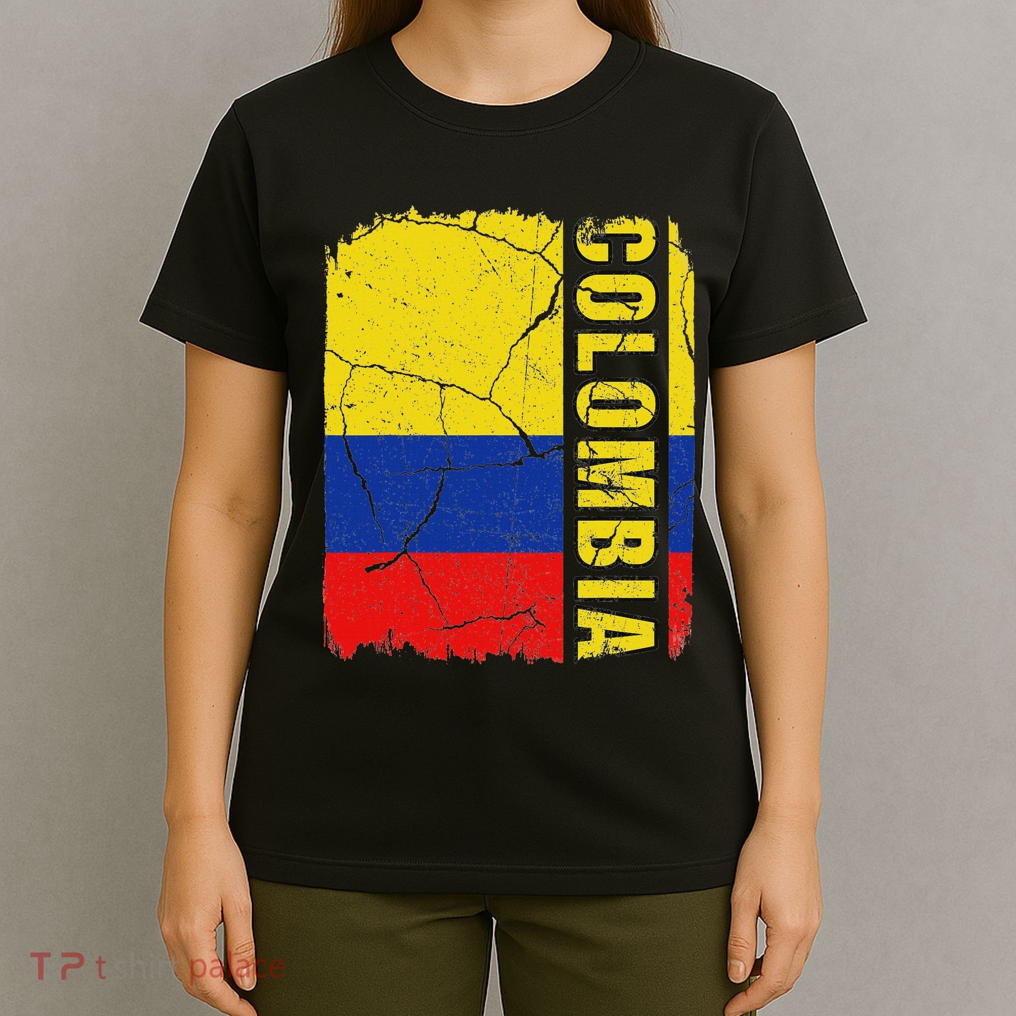 Vintage Colombian Flag Colombia Pride Roots Heritage Gift T-Shirt