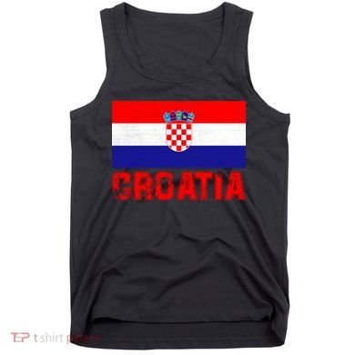 Vintage Croatia Flag National Pride Enthusiasts Tank Top