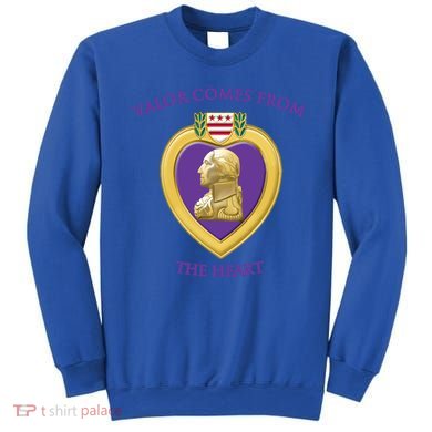 Valor Comes From The Heart Purple Heart Military Design Gift Sweatshirt