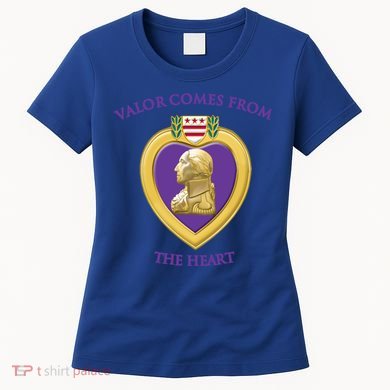 Valor Comes From The Heart Purple Heart Military Design Gift Women's T-Shirt