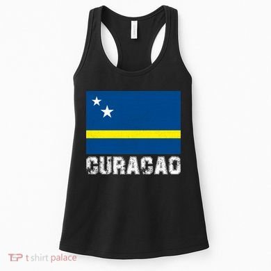 Vintage Curacao Flag Inspired Proud Islanders Women's Tank Top