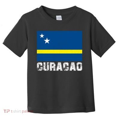 Vintage Curacao Flag Inspired Proud Islanders Toddler T-Shirt