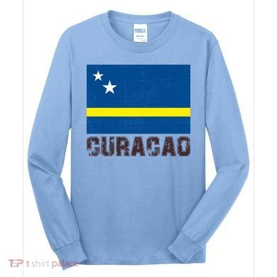 Vintage Curacao Flag Inspired Proud Islanders Long Sleeve Shirt