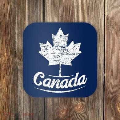 Vintage Canada Flag Canadian Flag Maple Leaf Coaster