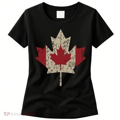 Vintage Canada Flag Shirts Maple Leaf Canadian Pride Women's T-Shirt
