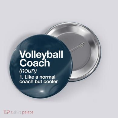 Volleyball Coach Funny Sports Definition Trainer Instructor Button