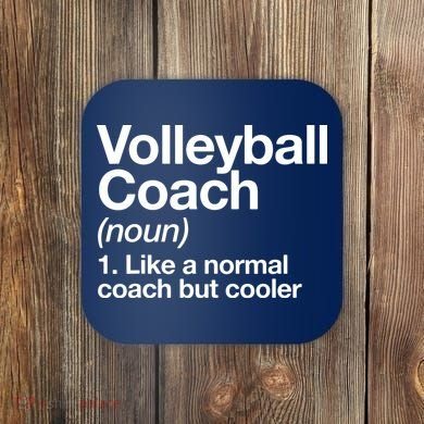 Volleyball Coach Funny Sports Definition Trainer Instructor Coaster