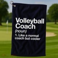 Volleyball Coach Funny Sports Definition Trainer Instructor Golf Towel thumb 1