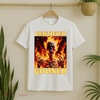 Vintage Certified Gooner Funny Cringe Hard Skeleton Meme T-Shirt thumb 2