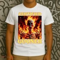 Vintage Certified Gooner Funny Cringe Hard Skeleton Meme T-Shirt thumb 3