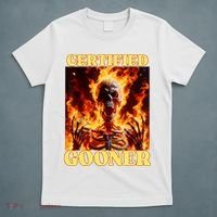 Vintage Certified Gooner Funny Cringe Hard Skeleton Meme T-Shirt thumb 5