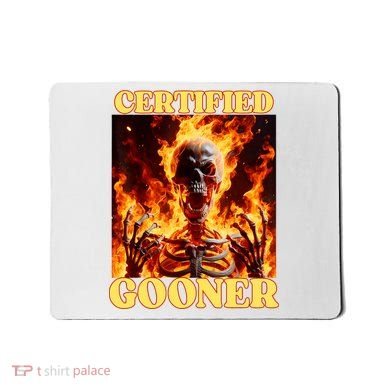 Vintage Certified Gooner Funny Cringe Hard Skeleton Meme Mousepad