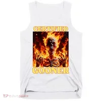 Vintage Certified Gooner Funny Cringe Hard Skeleton Meme Tank Top thumb 0