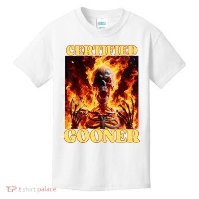Vintage Certified Gooner Funny Cringe Hard Skeleton Meme Kids T-Shirt