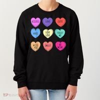 Valentine Conversation Hearts Candy Happy Valentines Day Women's Sweatshirt thumb 0