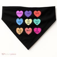 Valentine Conversation Hearts Candy Happy Valentines Day USA-Made Doggie Bandana thumb 0