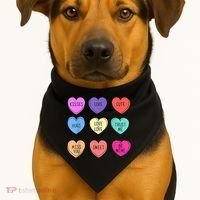 Valentine Conversation Hearts Candy Happy Valentines Day USA-Made Doggie Bandana thumb 1