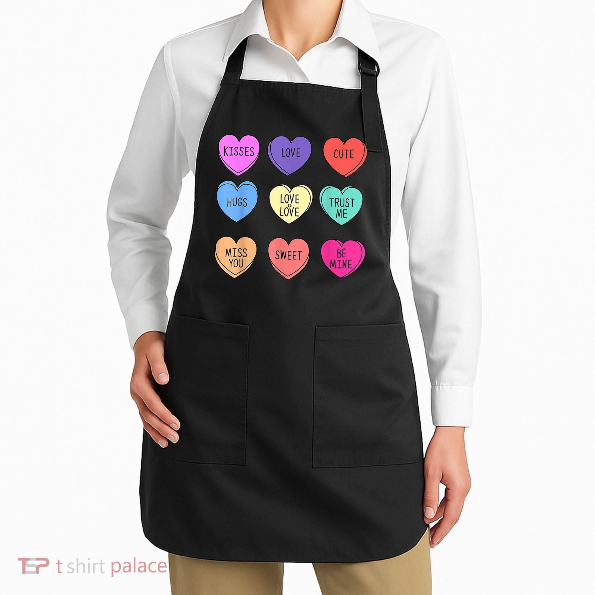Valentine Conversation Hearts Candy Happy Valentines Day Apron