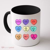 Valentine Conversation Hearts Candy Happy Valentines Day Coffee Mug thumb 0