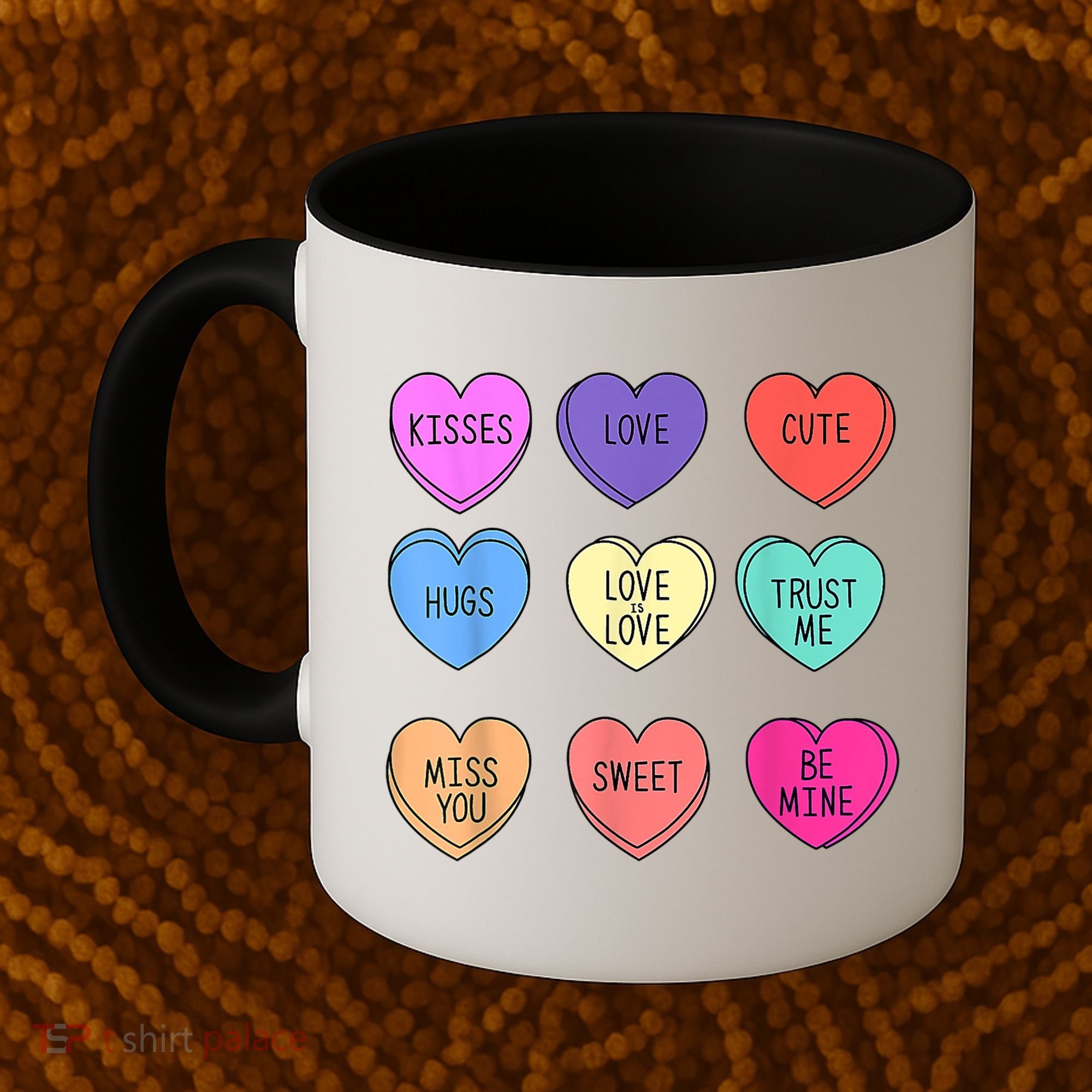 Valentine Conversation Hearts Candy Happy Valentines Day Coffee Mug