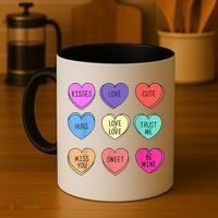Valentine Conversation Hearts Candy Happy Valentines Day Coffee Mug thumb 4