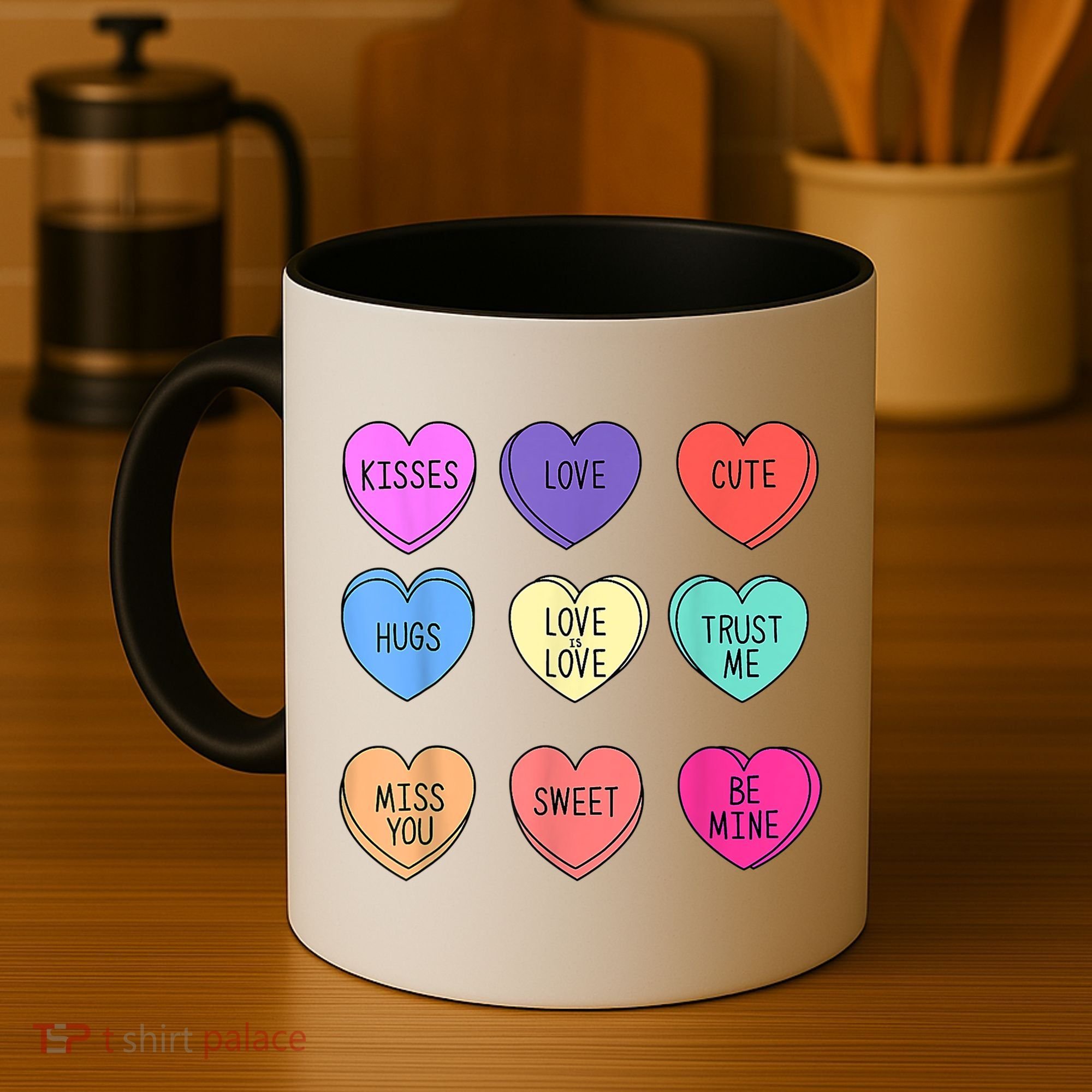 Valentine Conversation Hearts Candy Happy Valentines Day Coffee Mug