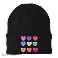 Valentine Conversation Hearts Candy Happy Valentines Day Beanie thumb 0